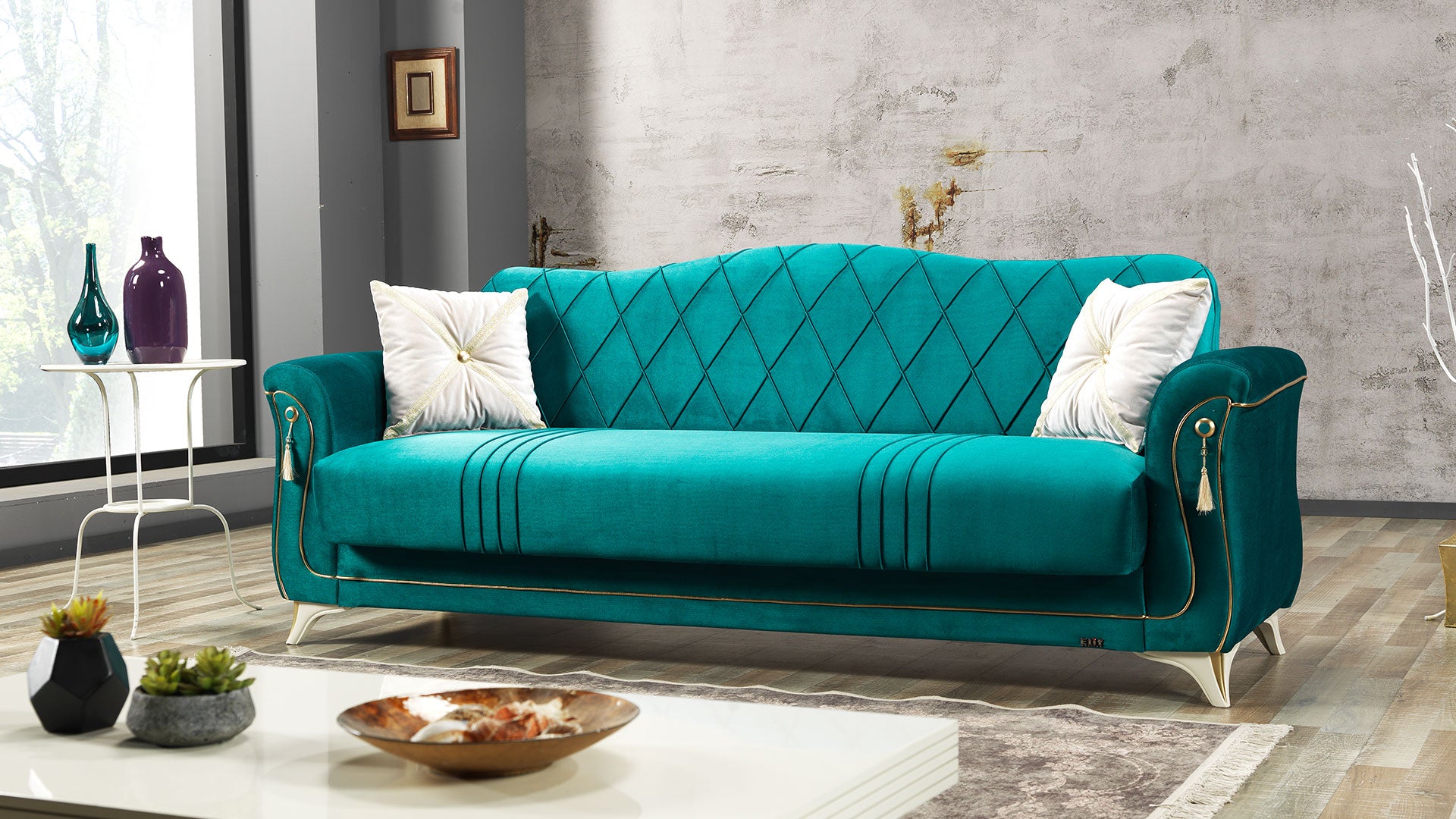 Vienna Convertible Livingroom Sofa Green