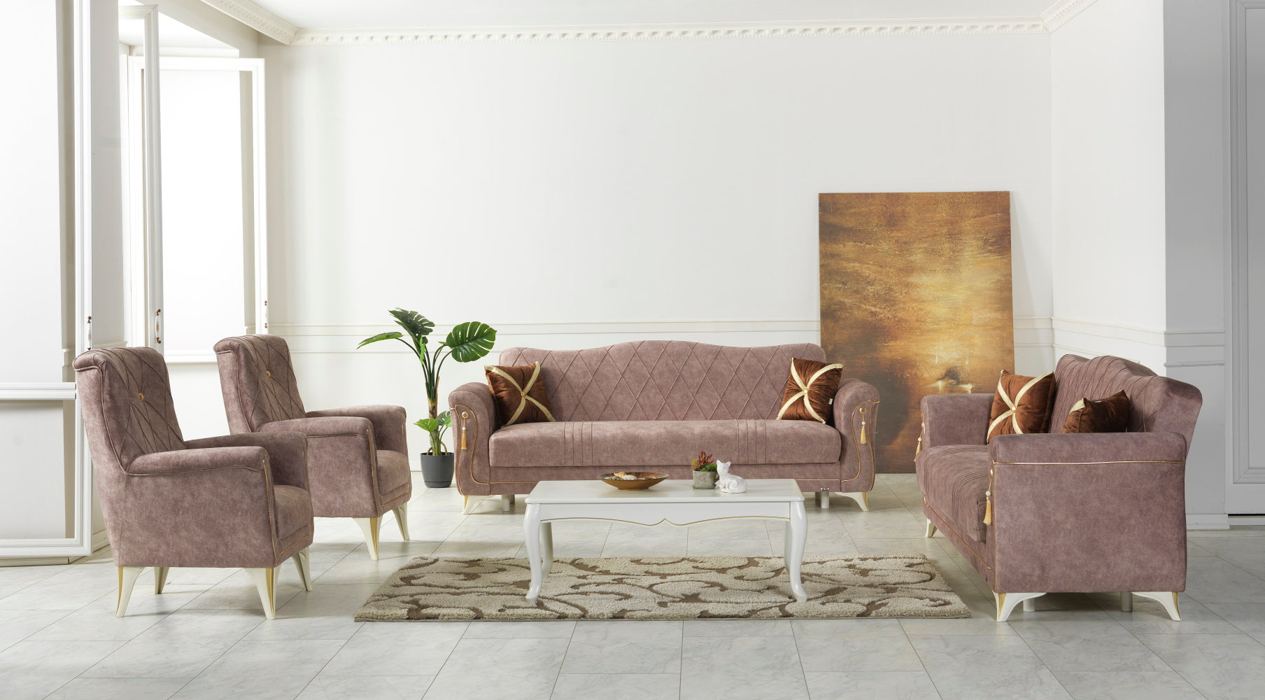 Vienna Convertible Livingroom Sofa Sant Beige