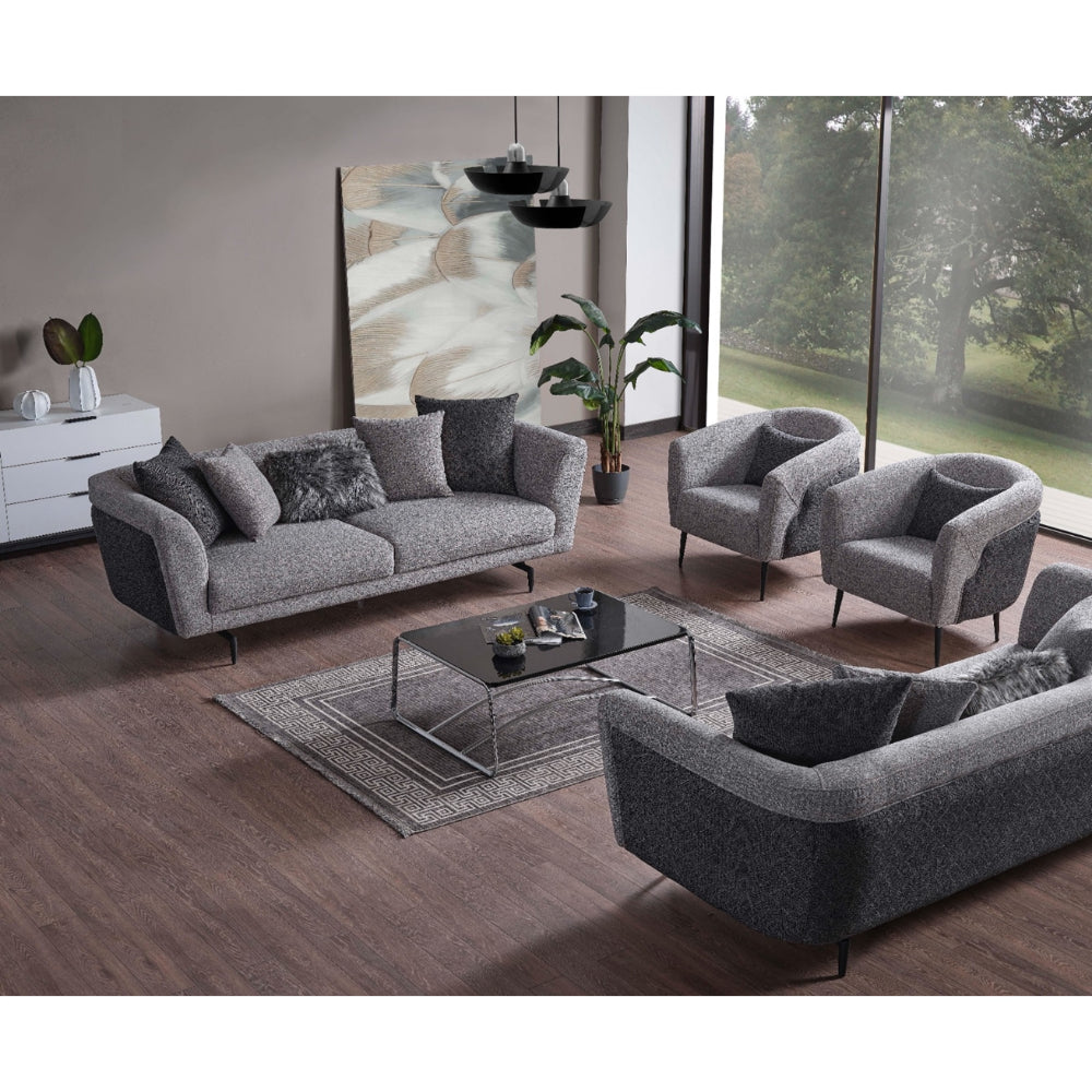 Modena Stationary Livingroom (2 Sofa & 2 Chair) Grey