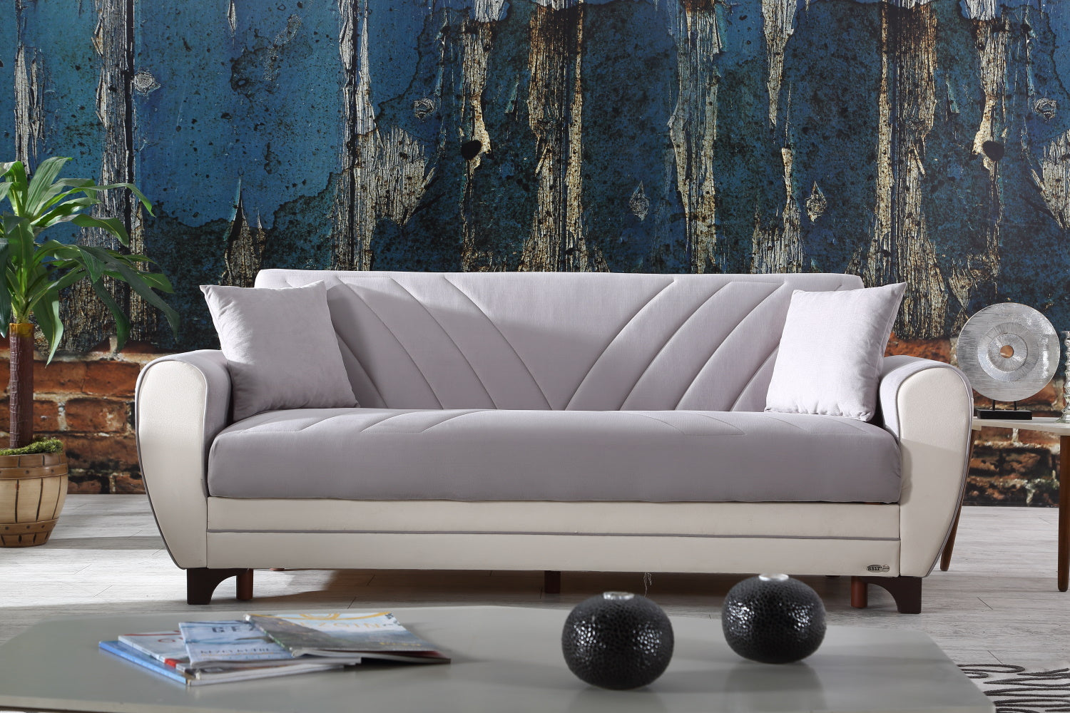 Leydi Convertible Livingroom (1 Sofa & 1 Chair) Grey