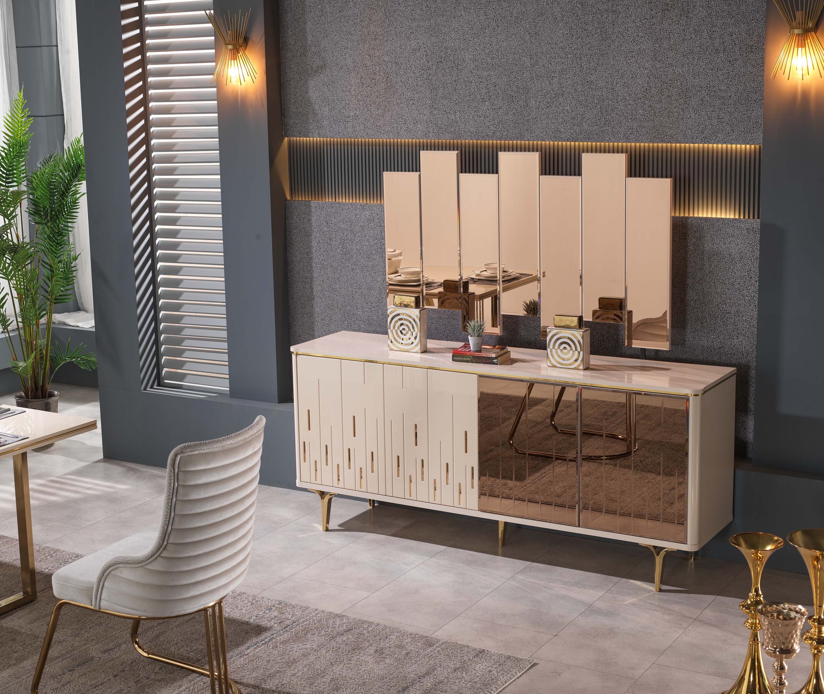 Caseria Diningroom (Consol With Mirror & Dining Table & 6 Dining Chair)
