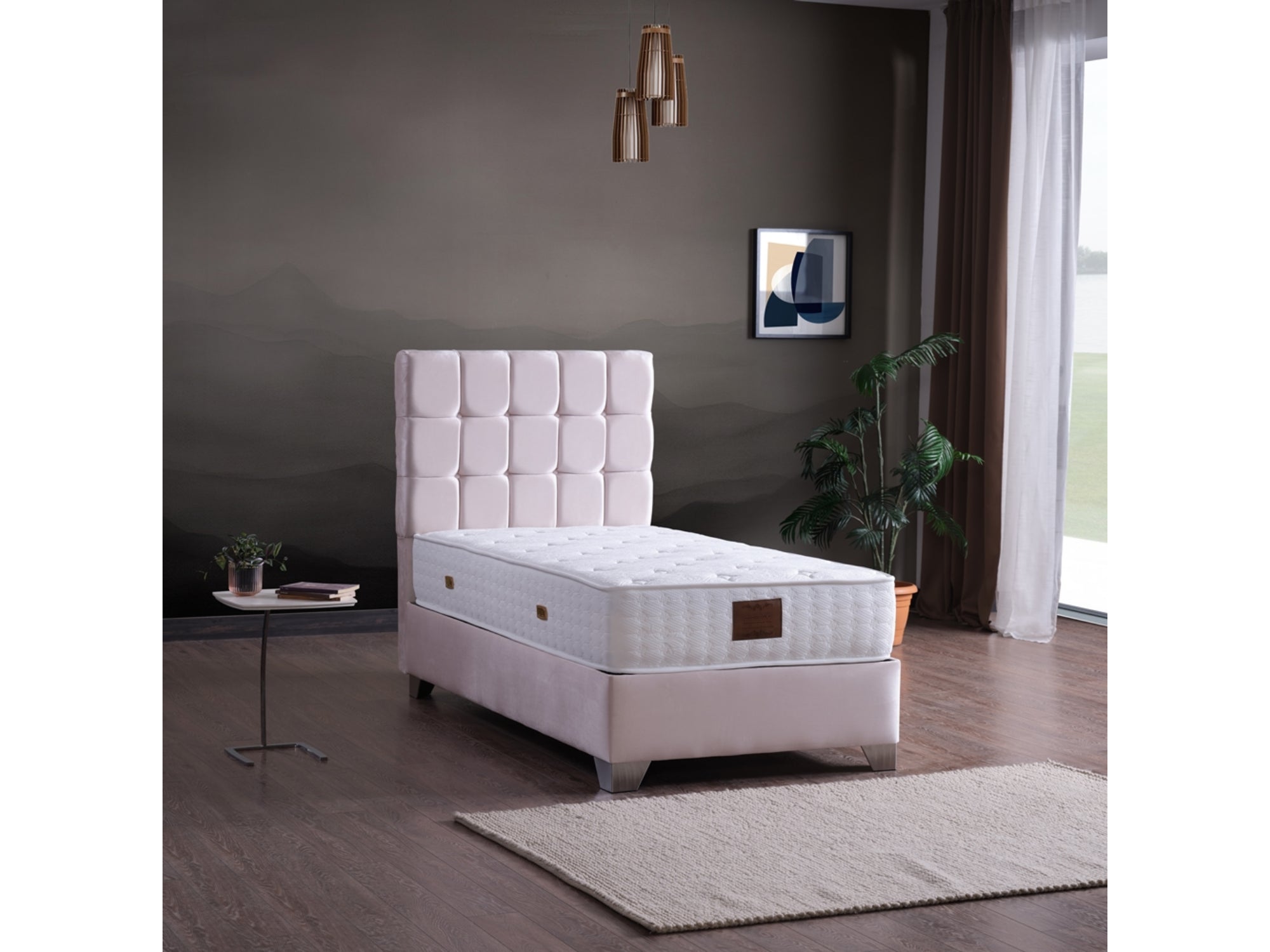 Cenova Storage Bed With Headboard Cream