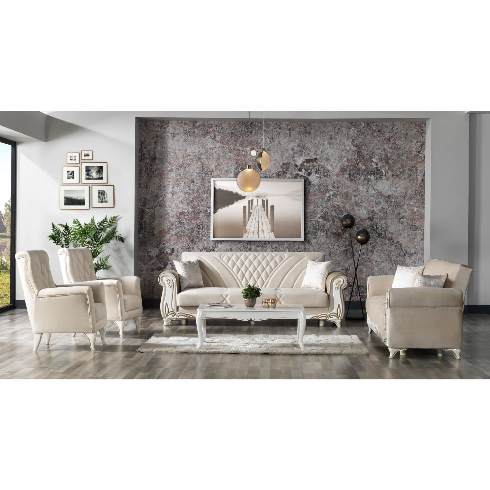 Asos Convertible Livingroom (2 Sofa & 2 Chair) Khaki Beige