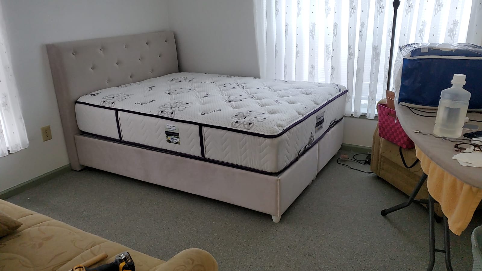 King Storage Bed With Headboard King Cool Cream