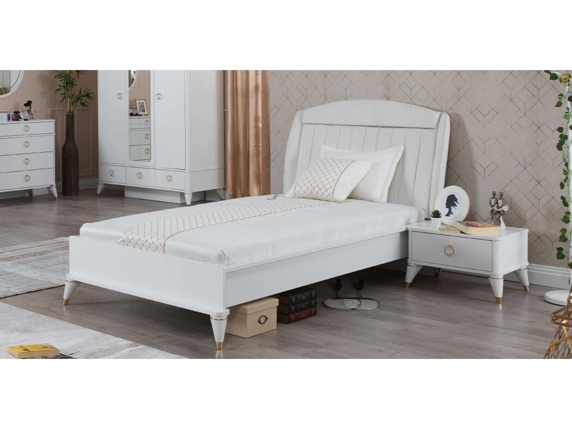 Masal Twin Bed With Headboard (European) (100X200CM)