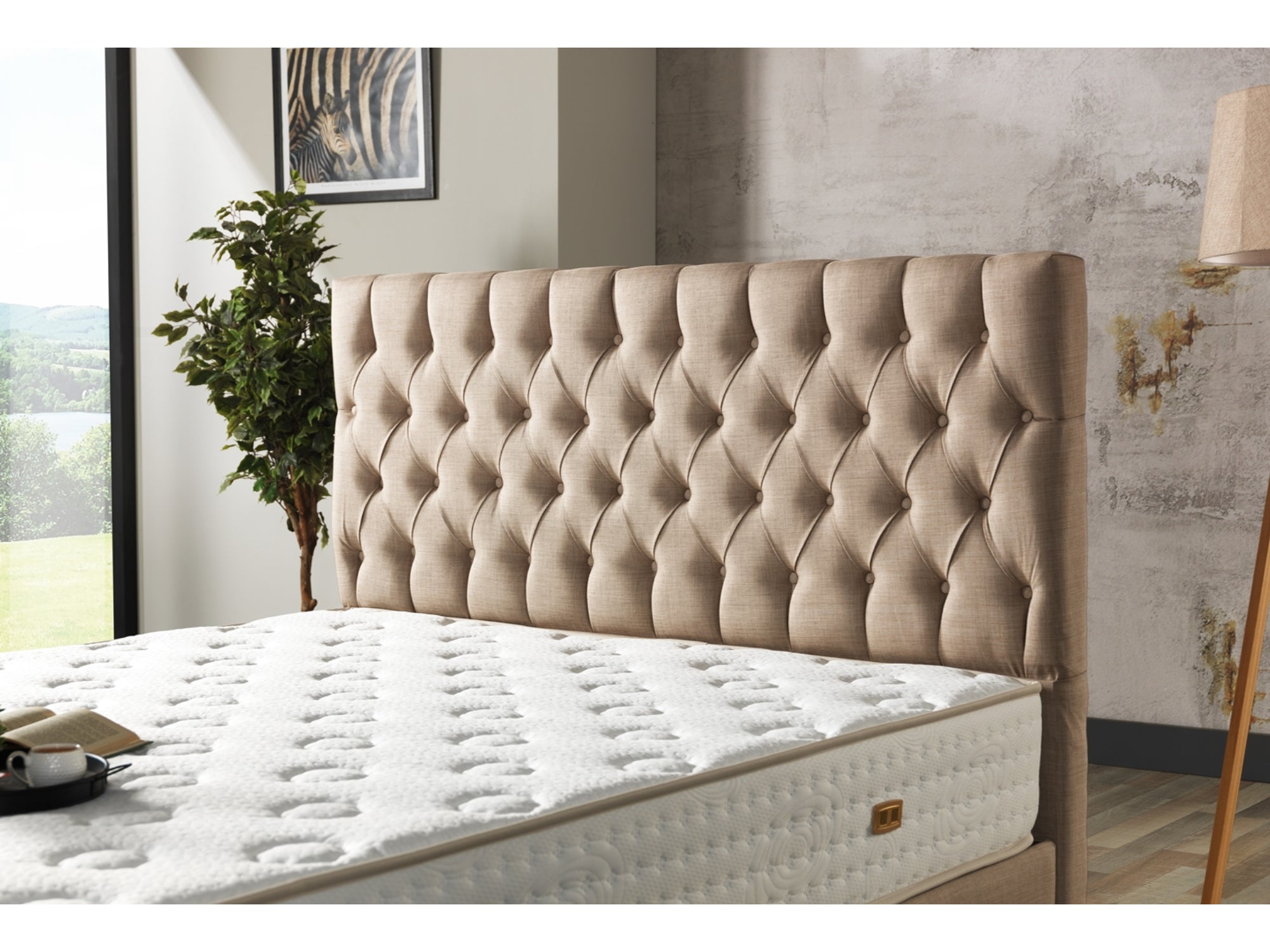 Nevada Storage Bed With Headboard Cream