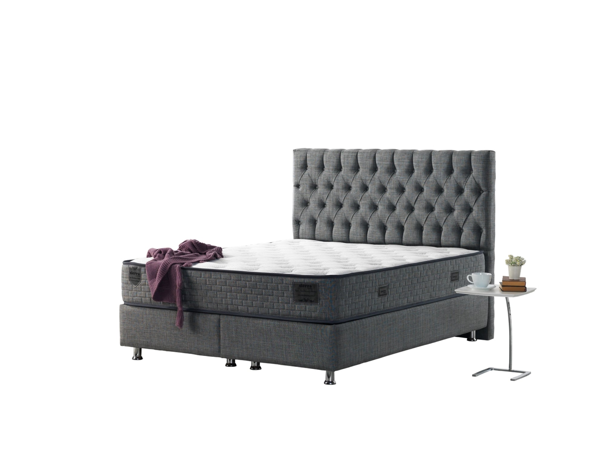 Nevada Storage Bed With Headboard Grey