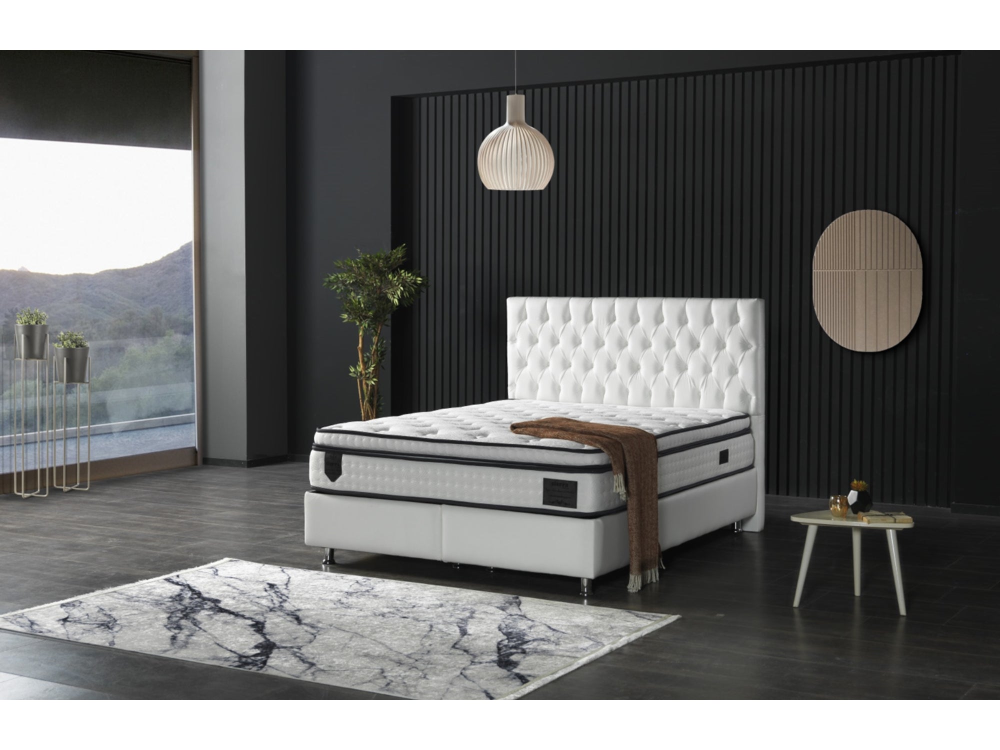 Nevada Storage Bed With Headboard White Vinyl