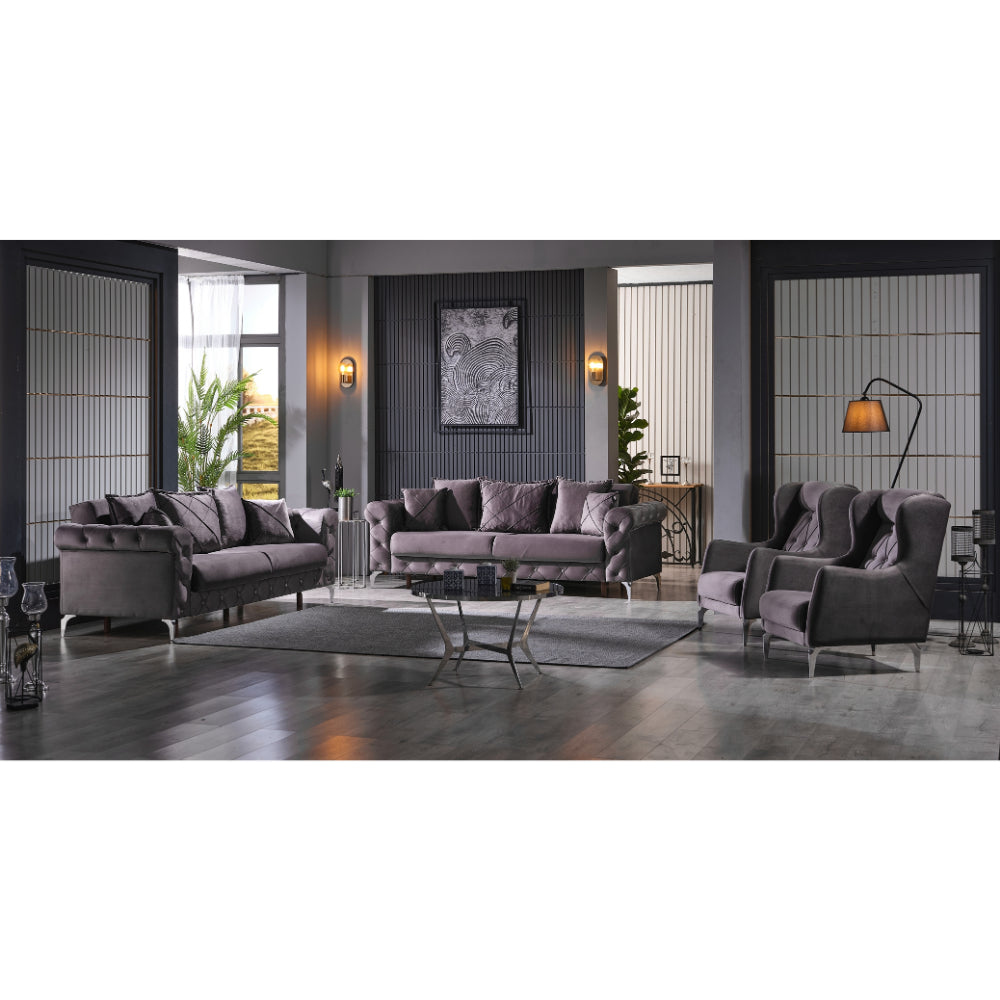 Riva Convertible Livingroom (2 Sofa & 2 Chair) Grey