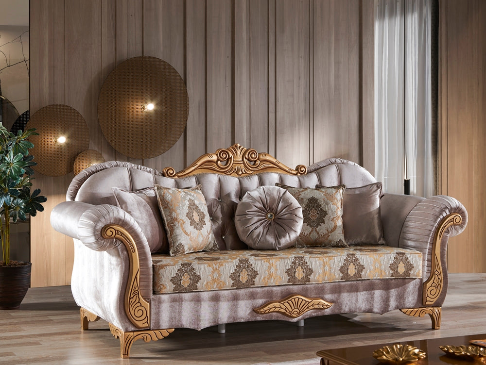 Sultan Traditional Livingroom (2 Sofa & 2 Chair) Cream