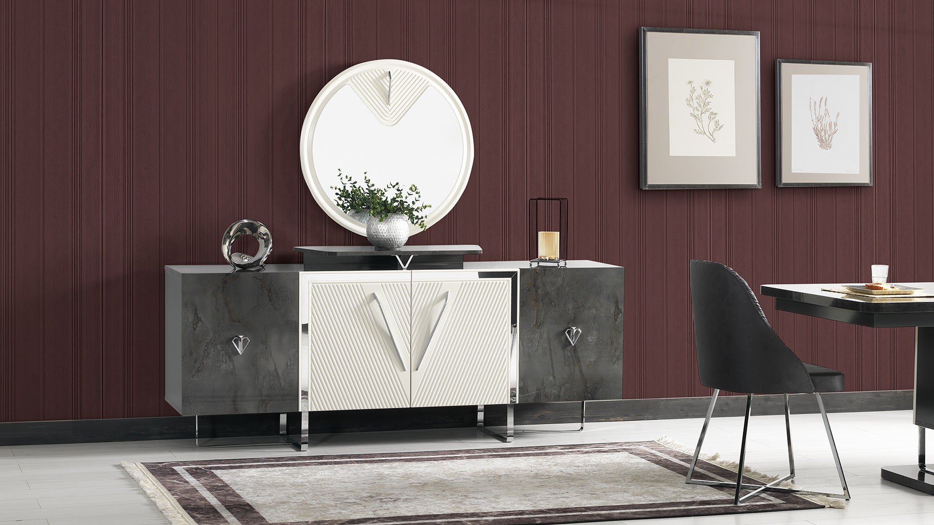 Tokyo Diningroom (Consol With Mirror & Dining Table & 6 Dining Chair)